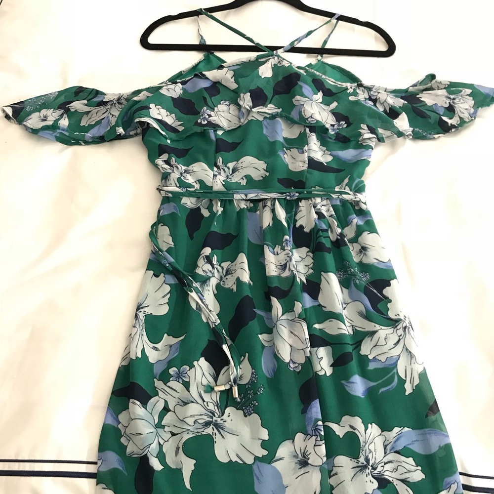 *NEW* green floral maxi dress